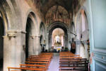 Lavaudieu : intérieur de l'église romane, la nef