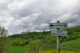 Lac Pavin : poteau indicateur