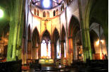 Saint Pourcain : église Sainte Croix, la nef et le choeur