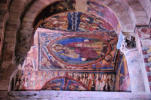 Brioude :la basilique Saint Julien, peinture du christ sur la voute