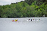 Lac d'Aydat : rameurs à l'entrainement