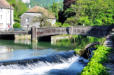 Lods : barrage et pont sur la rivière Loue