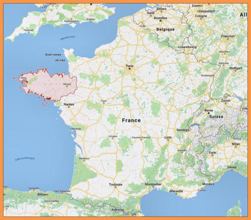 Carte de France et région Bretagne