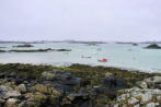 Bretagne-Plouguerneau-rochers-océan-bateaux