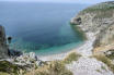 Bretagne-cap de la chèvre-accès à la plage au pied de la falaise