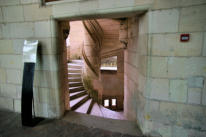 Chambord : le château, l'escalier à double vis