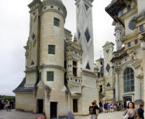Chambord : le château,  étage supérieur extérieur