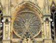 Reims : la cathédrale-rosace au dessus du portail central