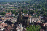 Thann : vue sur la ville et la collégiale