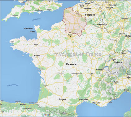 Carte de France et région Haut de France