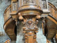 Cambrai : église Notre Dame de Grâce, détails de sculpture sur la chaire