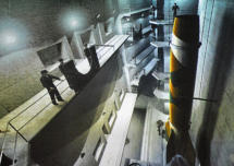 Helfaut-Wizernes, la coupole : représentation de l'installation d'ne fusée