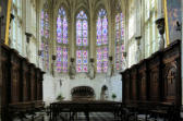 Saint Riquier : église abbatiale, les stalles, vitraux