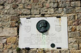 Saint Riquier : plaque relatant le passage de Jeanne d'Arc dans cette ville