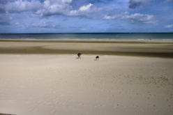 Malo les Bains : promeneurs sur la plage