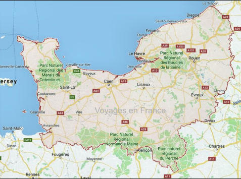Carte région Normandie