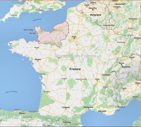 Carte France et région Normandie