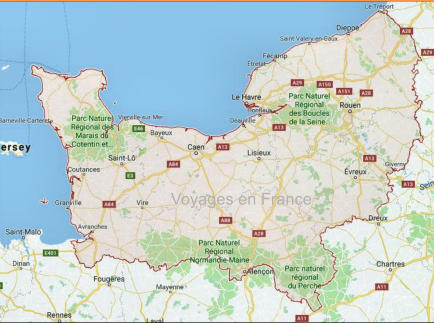 Carte région Normandie
