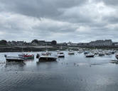 Barfleur : le port de plaisance à marée basse