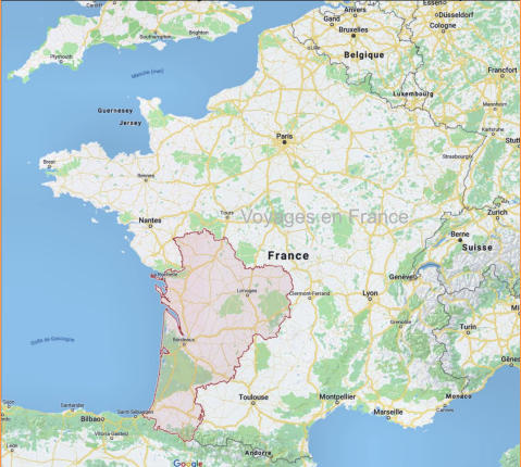 Carte France et région Nouvelle Aquitaine