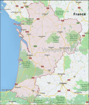 Carte région Nouvelle Aquitaine