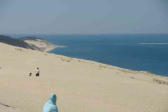 Dune du Pyla : ici commence la descente.