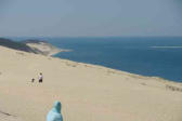 Dune du Pyla : ici commence la descente.