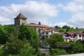 Espelette vue du village et de l'église Saint Etienne