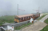 La Rhune : départ du petit train dans le brouillard