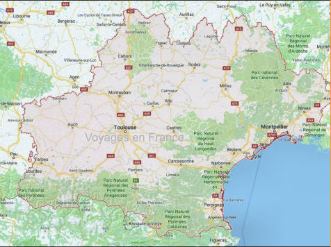 Carte région Occitanie