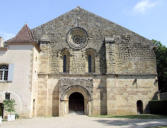 flaran : l'abbaye, façade de l'église romane