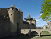 Carcassonne-pont d'entrée du château comtal