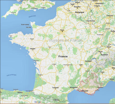 Carte France et région Provence Côte d'Azur