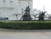 saintes maries de la mer-statue,gardian, taureau