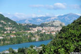 sisteron : vue de la citadelle, du village, la durance