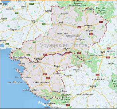 Carte région Pays de Loire