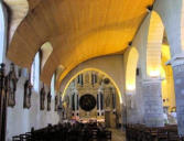 Noirmoutier en l'Ile : église St philbert, vue sur du bas côté gauche