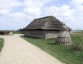 La barre de Monts - écomusée " le Daviaud "-maison à toit de chaume et nid à canards