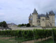 Saumur : vue générale du château depuis les vignes