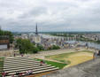 Saumur : le château,estrade spectateurs, cour intérieure,église Saint Pierre, la Loire