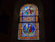 Pornic - église Saint Gilles- vitrail-la nef vue depuis le choeur