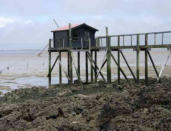 Fouras : carrelets à marée basse