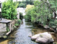 Pont Aven - rivière l'Aven - maison  et végétation en bordure de la rivière