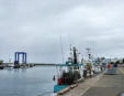 Le Guilvinec : le port - bateaux le long du quai