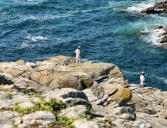 Quiberon : la côte avec ses pêcheurs à la ligne