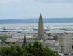 Le Havre : vue sur le port et l'église Saint Joseph